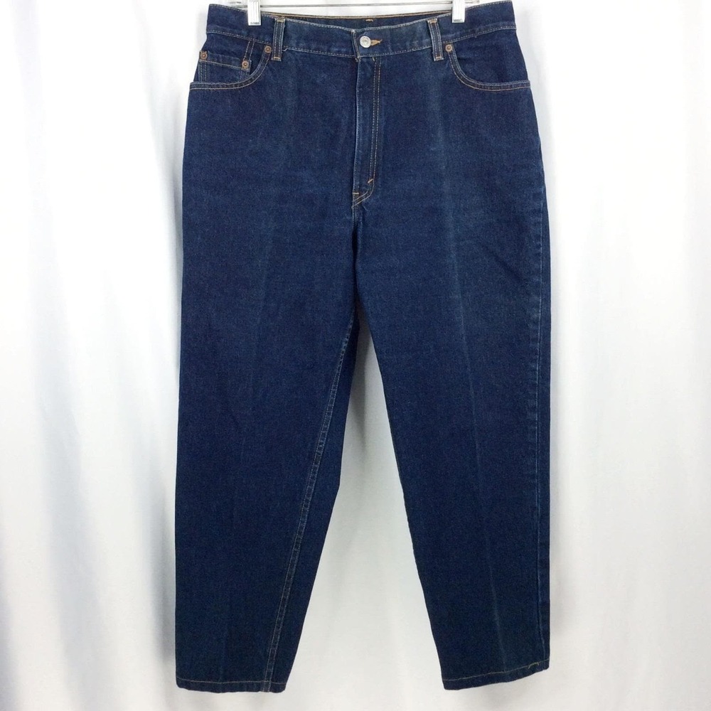 Vintage 90s Levi's 550 Relaxed Fit Tapered Leg Jeans Women's Size 16 M Dark Wash